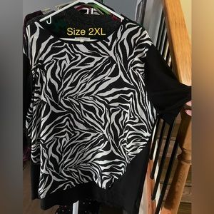 Zebra print blouse size 2X
